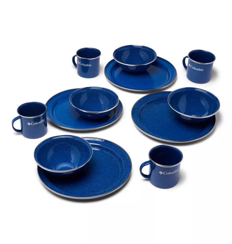 conjunto de mesa esmaltada para quatro pessoas