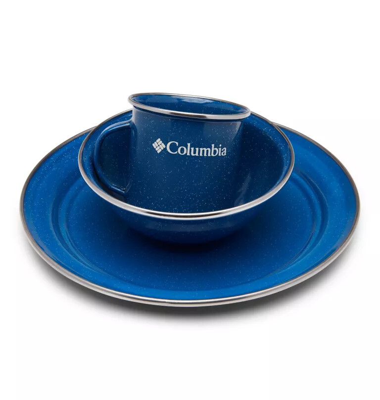 conjunto de mesa esmaltada para quatro pessoas