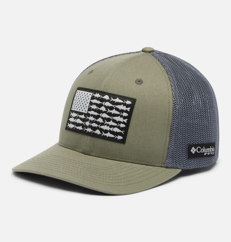boné de beisebol de malha pfg fish flag