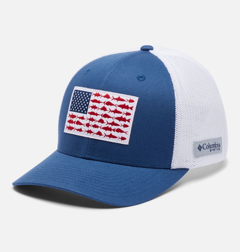 boné de beisebol de malha pfg fish flag