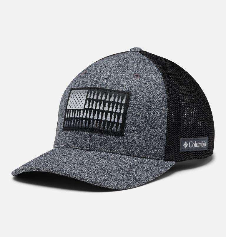 boné columbia mesh com estampa de árvore e bandeira