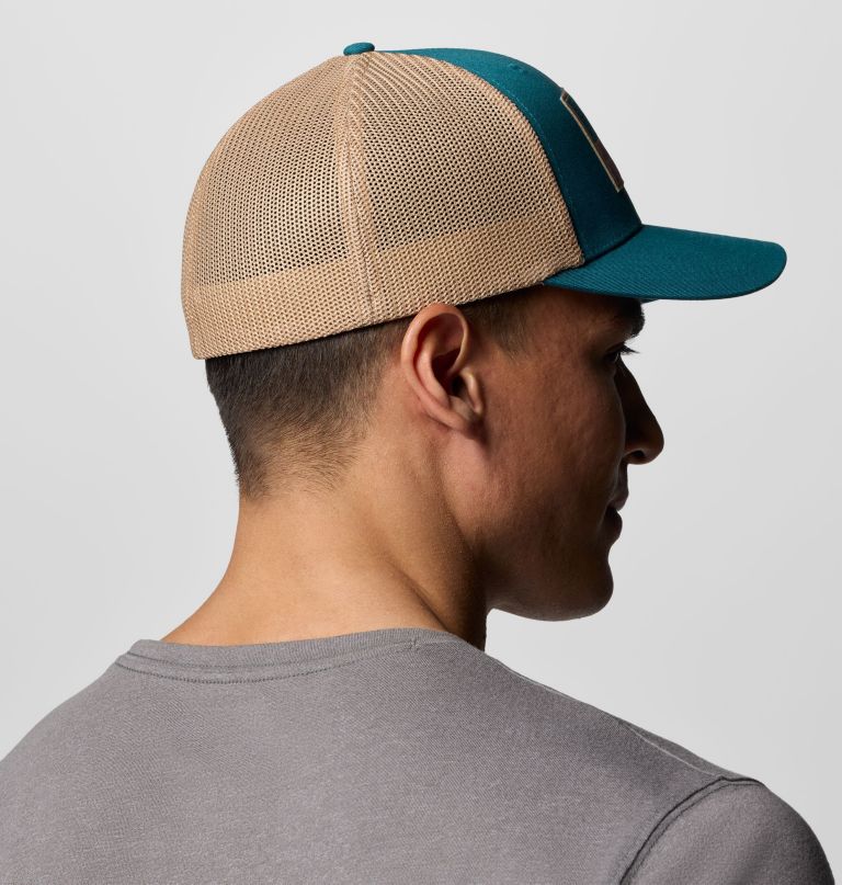 boné columbia mesh com estampa de árvore e bandeira