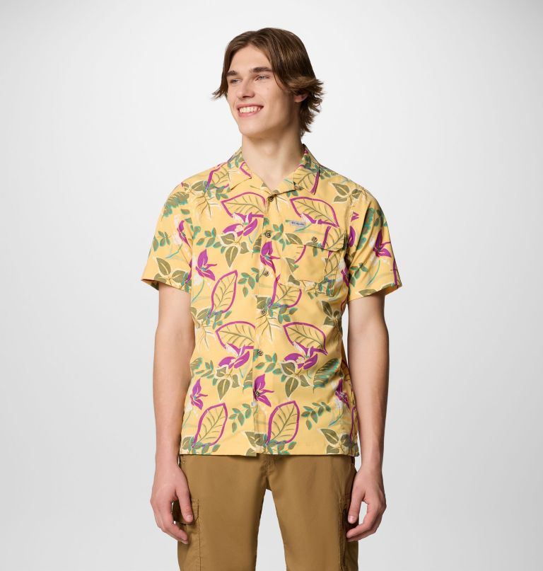 camisa masculina tech trail utility de manga curta com estampa.