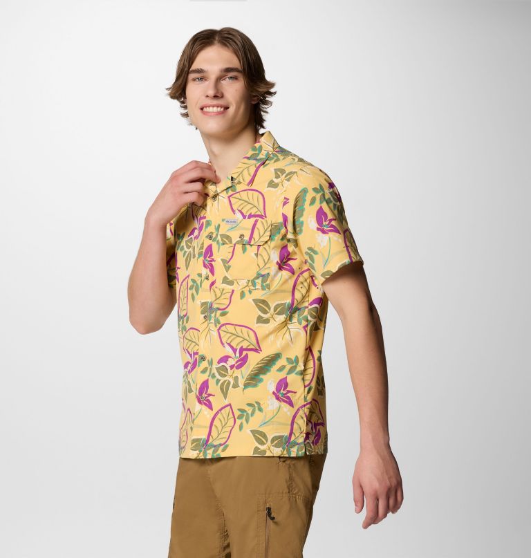 camisa masculina tech trail utility de manga curta com estampa.