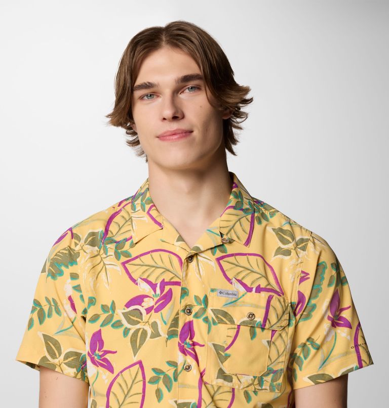 camisa masculina tech trail utility de manga curta com estampa.