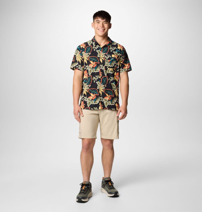 camisa masculina tech trail utility de manga curta com estampa.