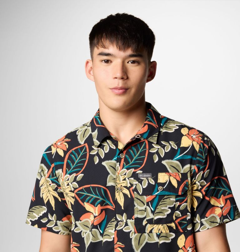 camisa masculina tech trail utility de manga curta com estampa.