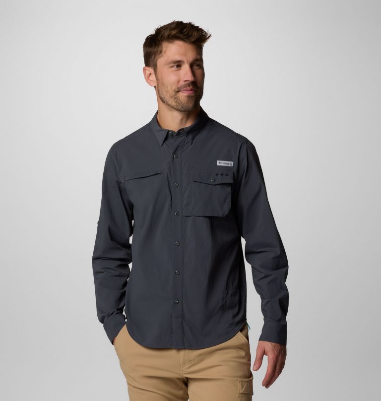 camisa de manga comprida masculina pfg wild cast