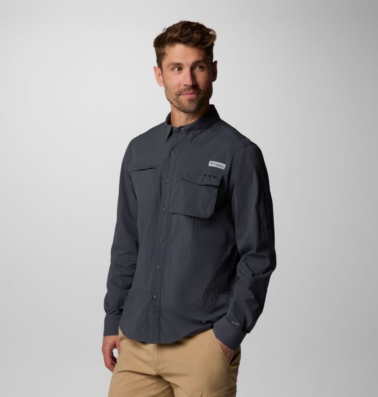 camisa de manga comprida masculina pfg wild cast