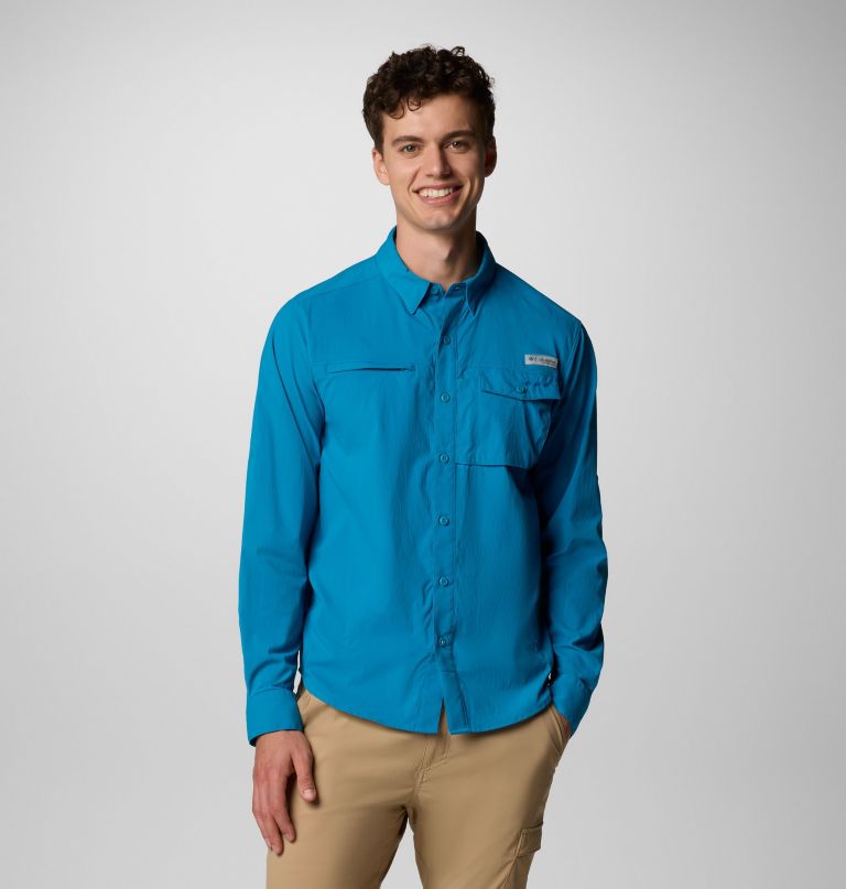 camisa de manga comprida masculina pfg wild cast
