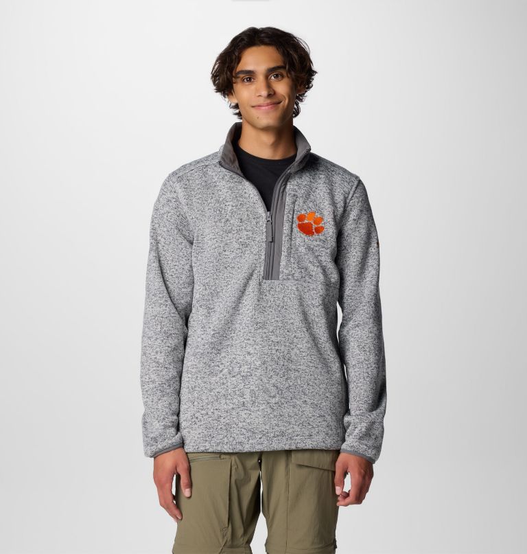 blusa de moletom masculina com meio zíper collegiate sweater weather - clemson