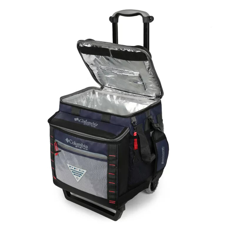 caixa térmica com rodas columbia pfg big katuna - capacidade para 60 latas