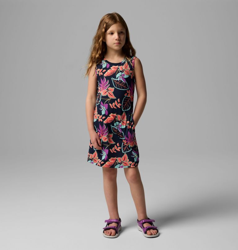 vestido estampado chill river para meninas