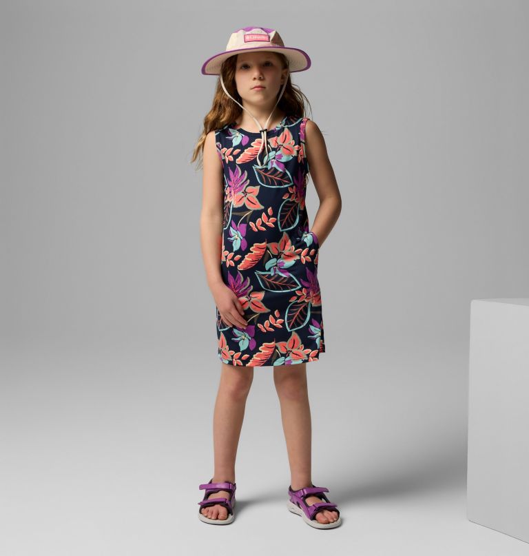 vestido estampado chill river para meninas