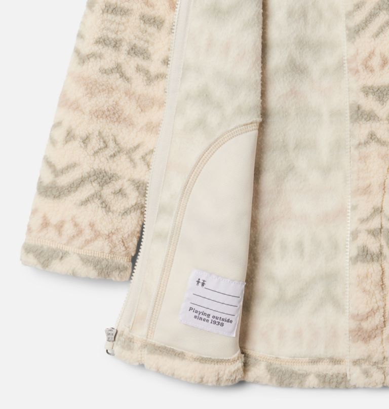 jaqueta de lã polar com zíper frontal e estampa west bend para meninas