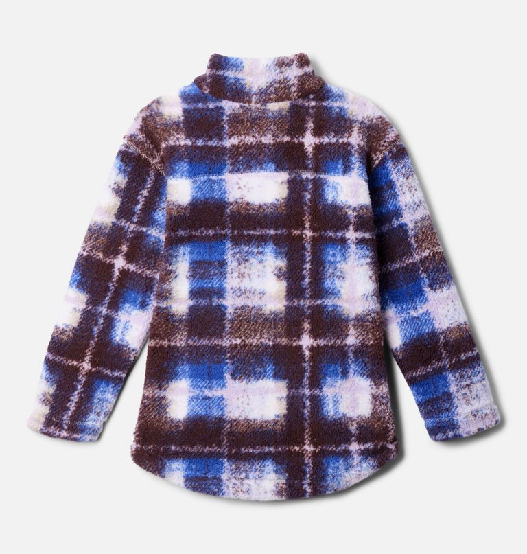 jaqueta de lã polar com zíper frontal e estampa west bend para meninas