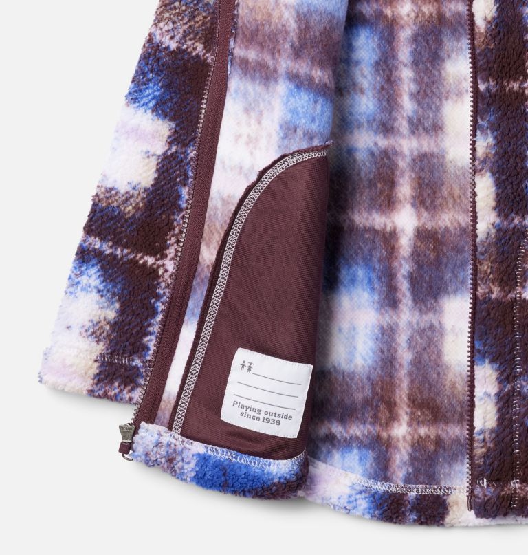 jaqueta de lã polar com zíper frontal e estampa west bend para meninas