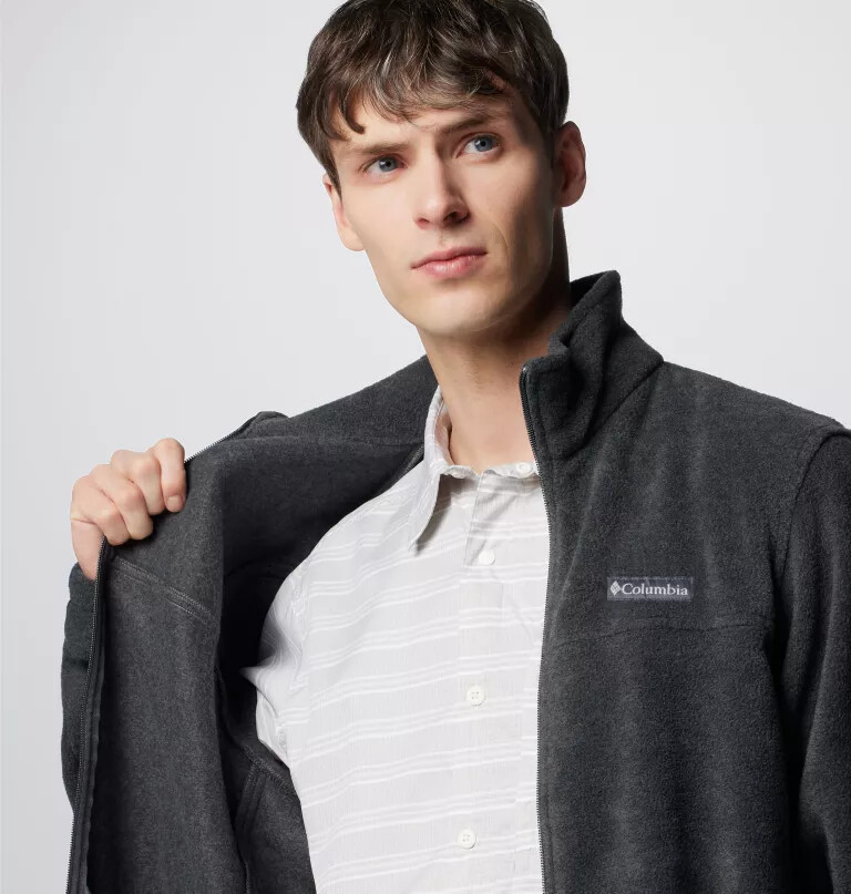 jaqueta masculina steens mountain 2.0 com zíper frontal e forro de lã.