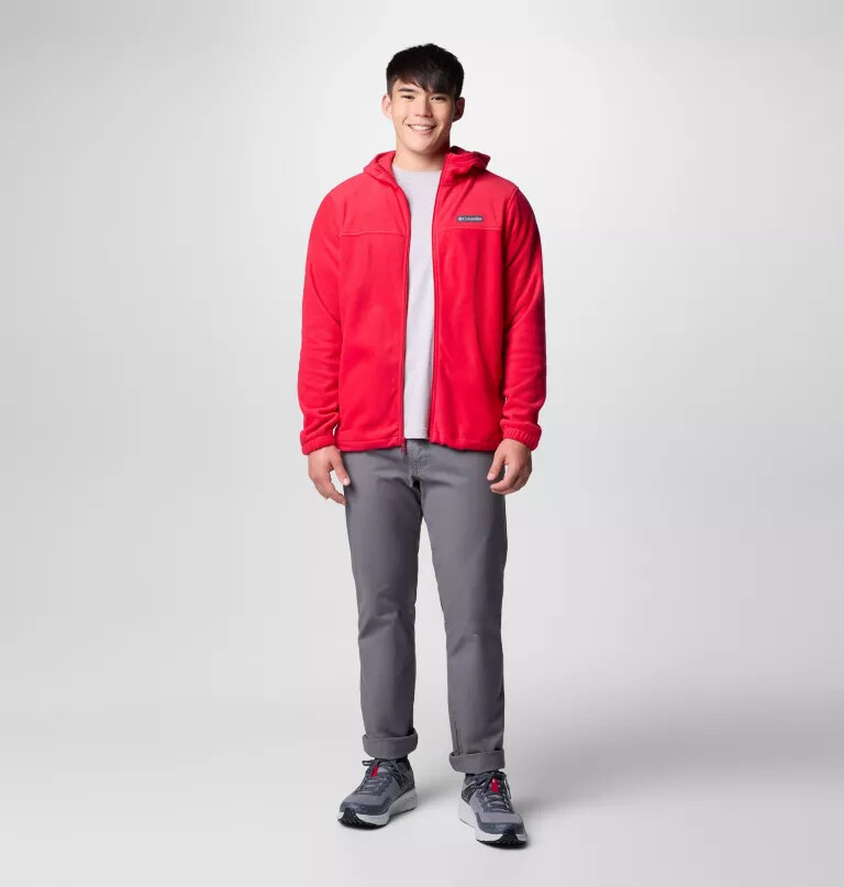 moletom masculino steens mountain com zíper frontal e capuz de lã.