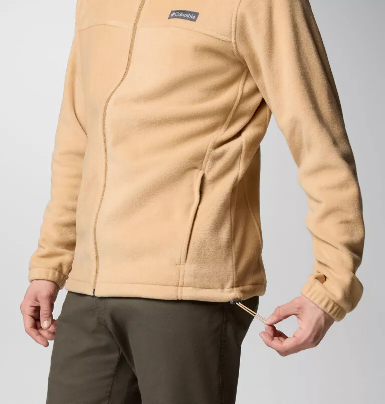 moletom masculino steens mountain com zíper frontal e capuz de lã.