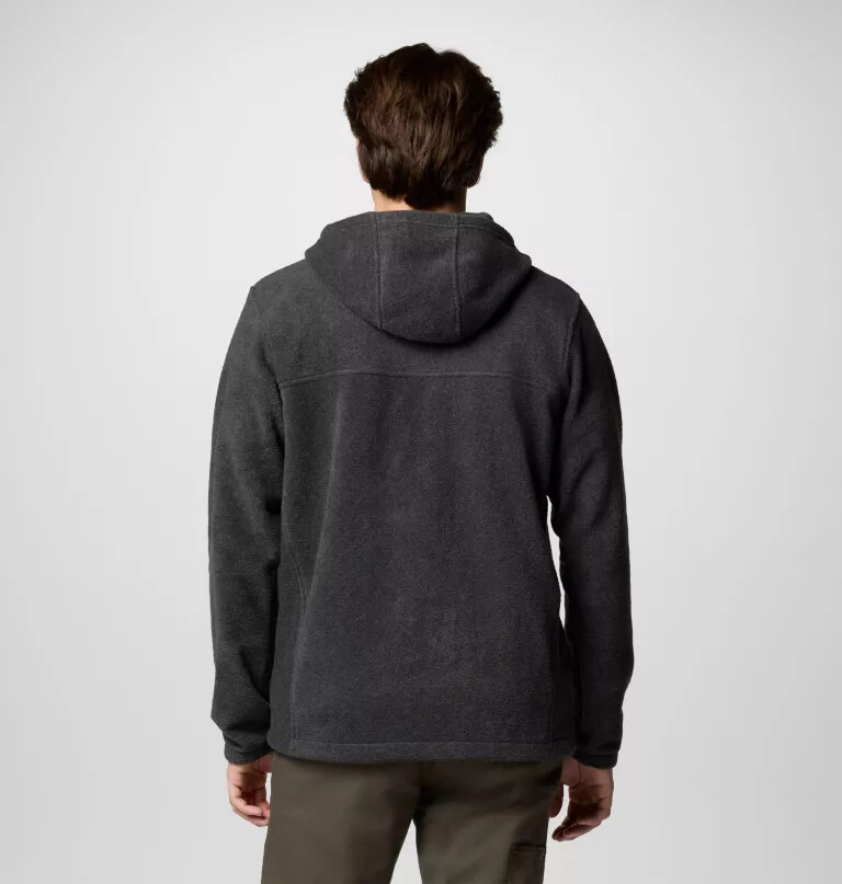 moletom masculino steens mountain com zíper frontal e capuz de lã.