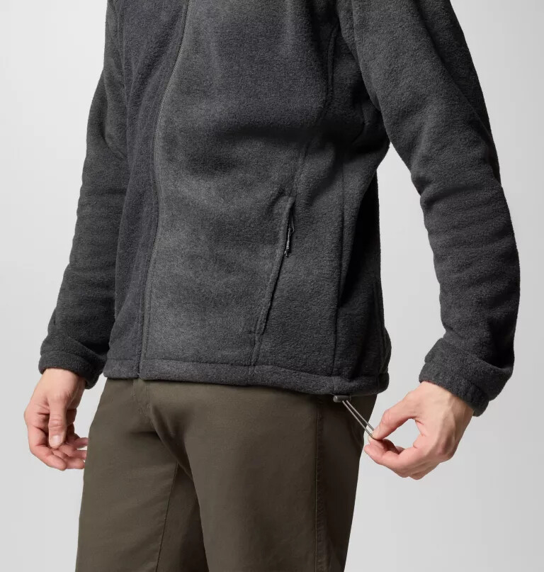 moletom masculino steens mountain com zíper frontal e capuz de lã.