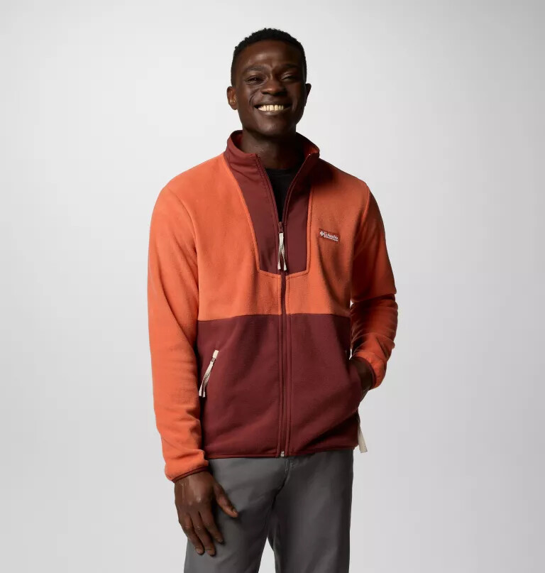 casaco de lã polar masculino sequoia grove com zíper frontal