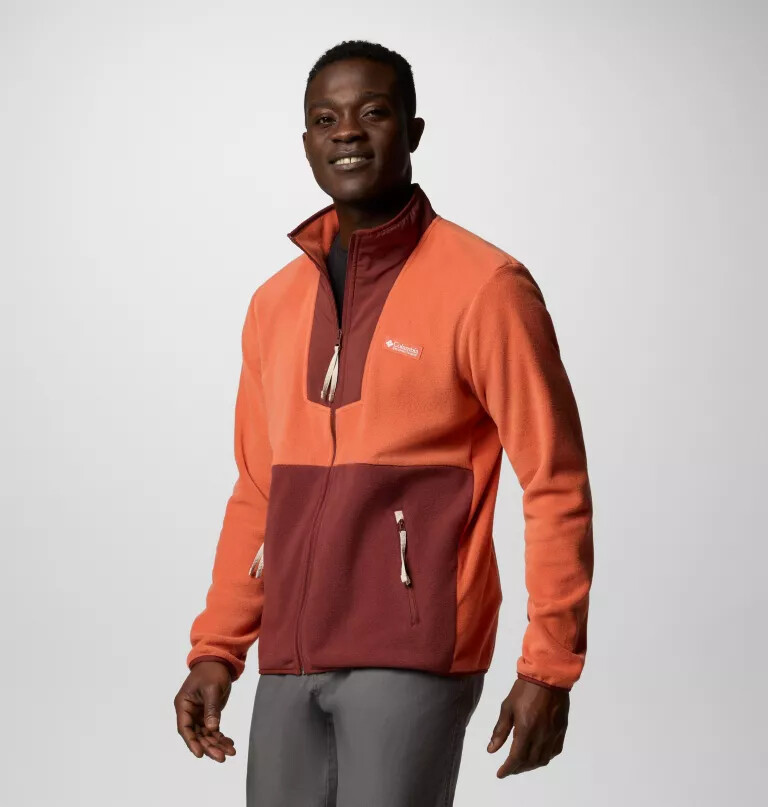 casaco de lã polar masculino sequoia grove com zíper frontal