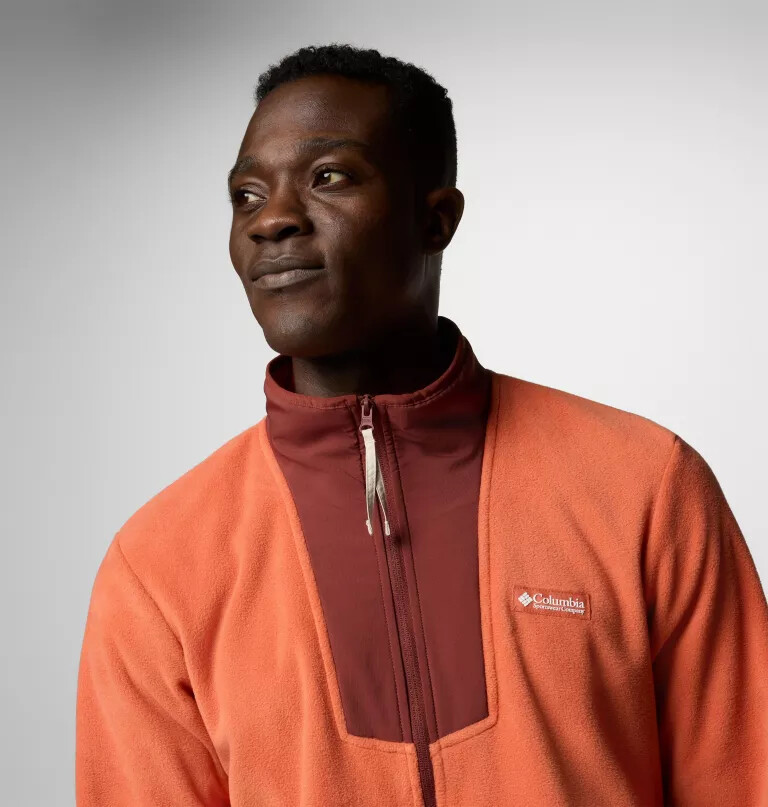 casaco de lã polar masculino sequoia grove com zíper frontal