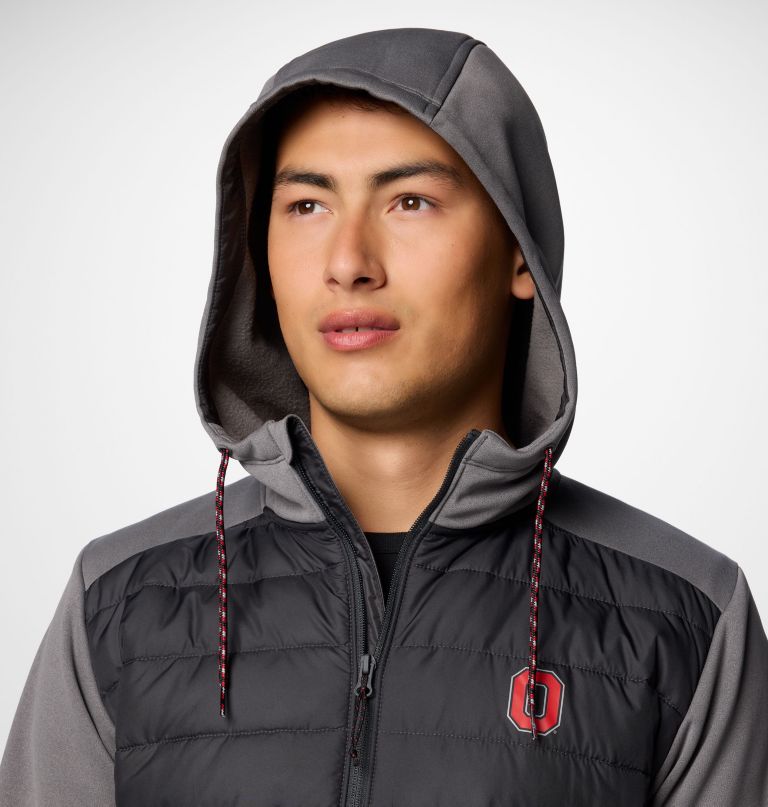 moletom com capuz híbrido masculino universitário out-shield - ohio state