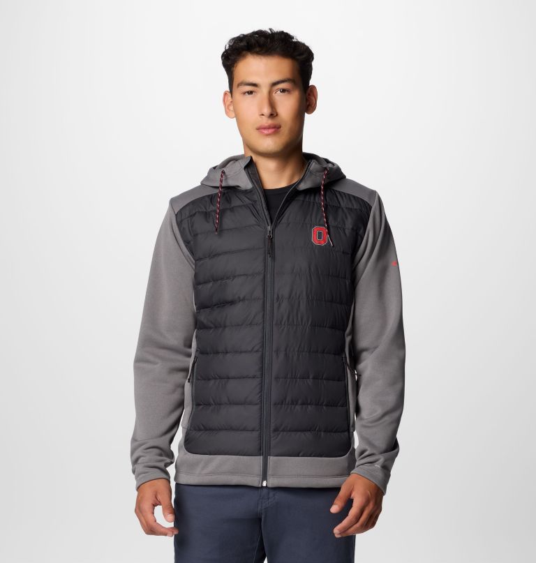 moletom com capuz híbrido masculino universitário out-shield - ohio state