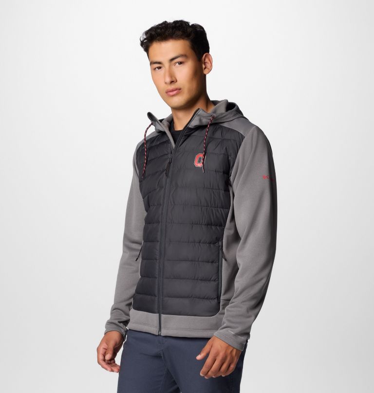 moletom com capuz híbrido masculino universitário out-shield - ohio state