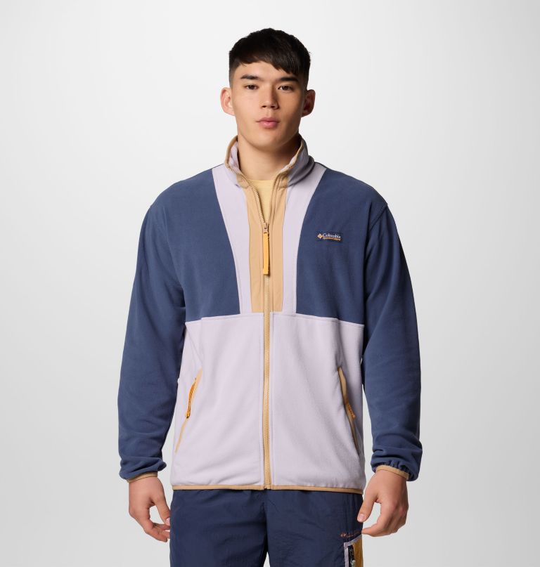 jaqueta masculina backbowl ii de fleece leve com zíper frontal