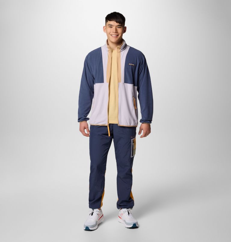 jaqueta masculina backbowl ii de fleece leve com zíper frontal