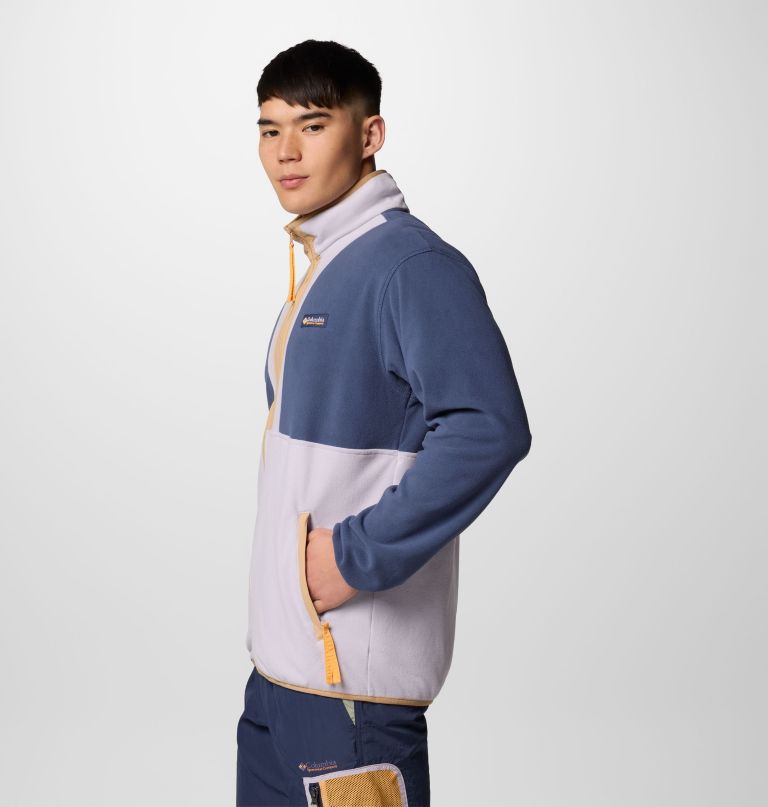 jaqueta masculina backbowl ii de fleece leve com zíper frontal