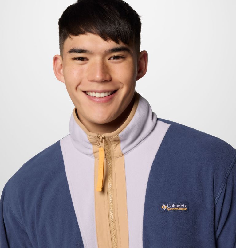 jaqueta masculina backbowl ii de fleece leve com zíper frontal
