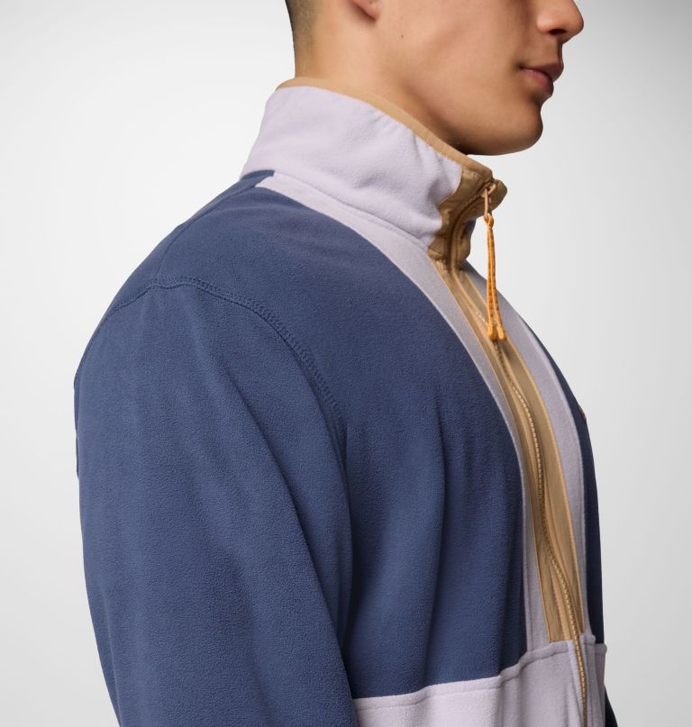 jaqueta masculina backbowl ii de fleece leve com zíper frontal