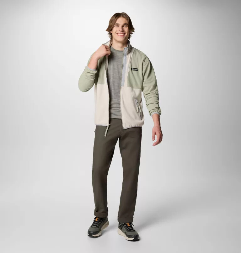 jaqueta masculina backbowl ii de fleece leve com zíper frontal