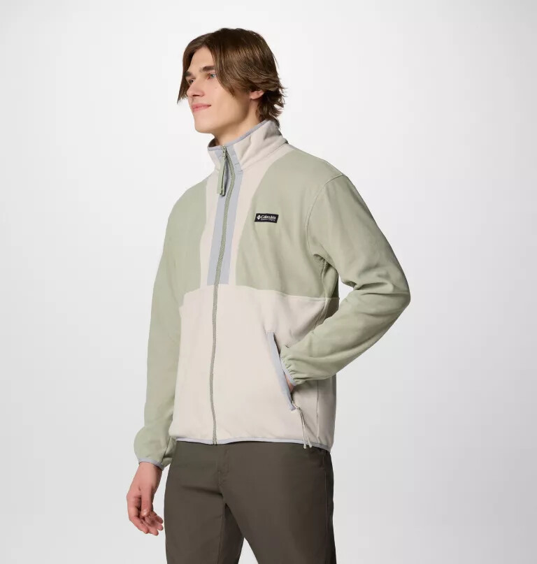 jaqueta masculina backbowl ii de fleece leve com zíper frontal