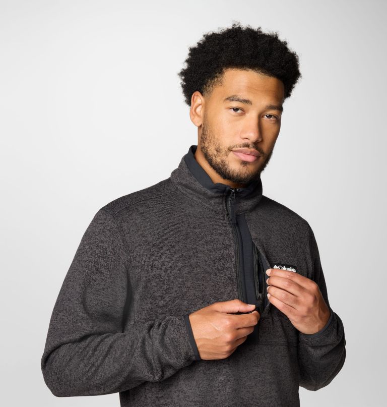 suéter masculino sweater weather com meio zíper