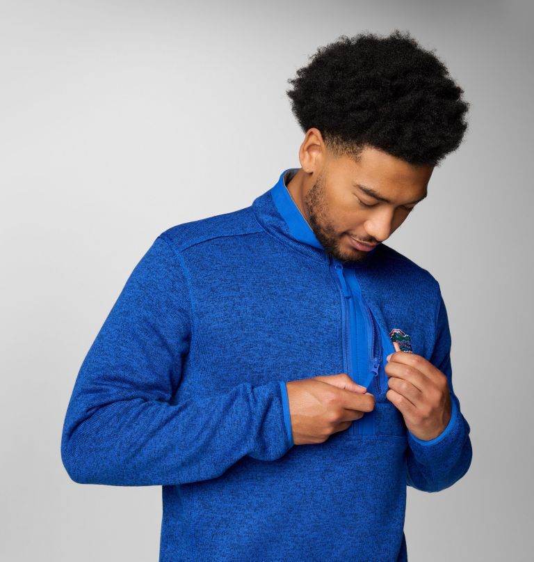 suéter masculino universitário com meio zíper modelo weather - flórida