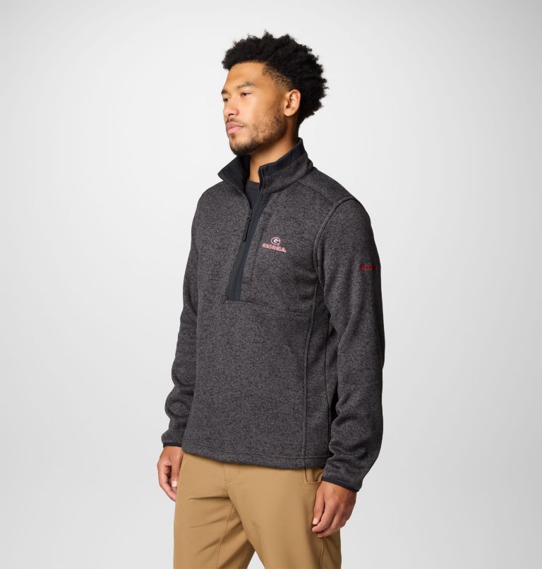 suéter masculino universitário com meio zíper modelo weather - geórgia