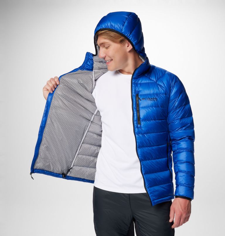 jaqueta masculina arctic crest com capuz e forro de plumas