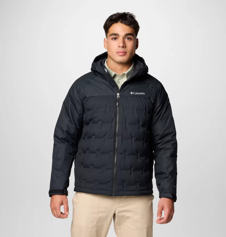 jaqueta com capuz e enchimento de plumas grand trek iii para homens - tamanho alto