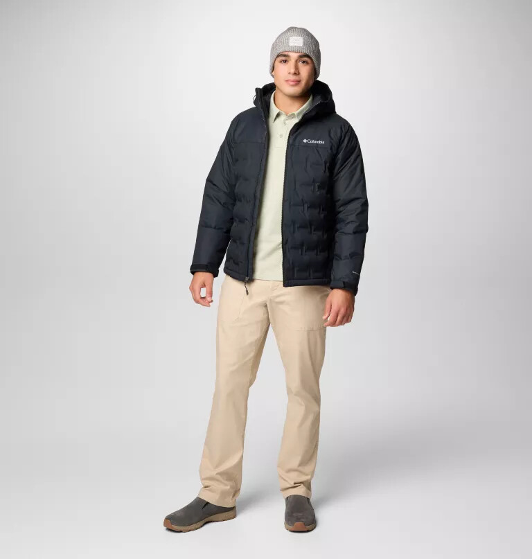 jaqueta com capuz e enchimento de plumas grand trek iii para homens - tamanho alto