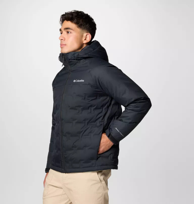jaqueta com capuz e enchimento de plumas grand trek iii para homens - tamanho alto