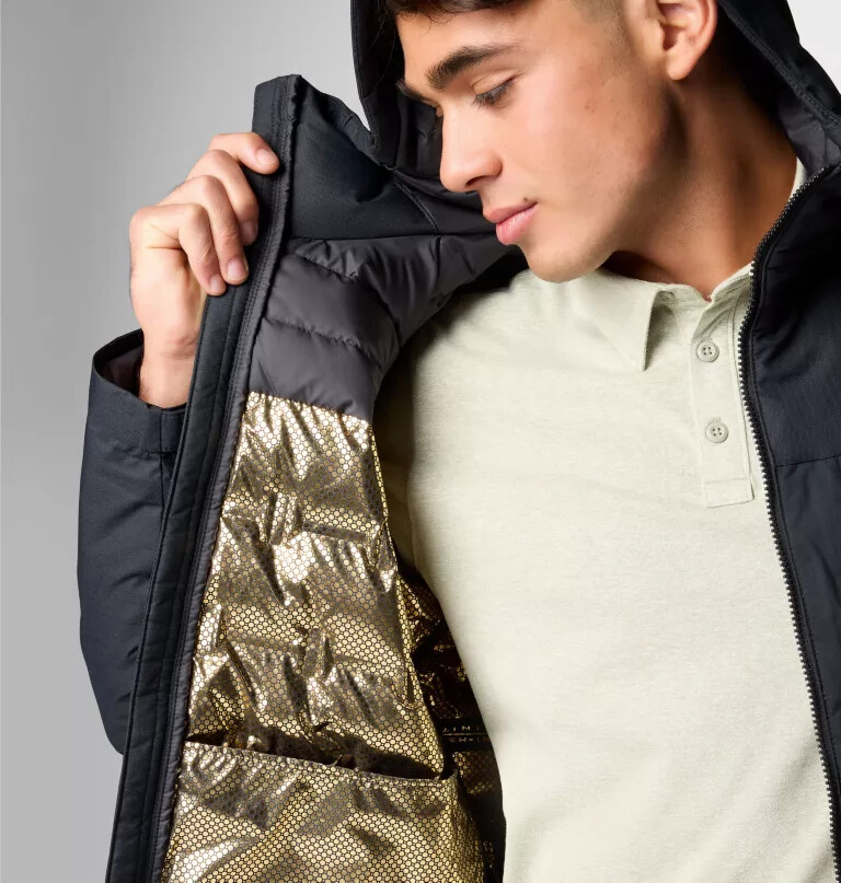 jaqueta com capuz e enchimento de plumas grand trek iii para homens - tamanho alto