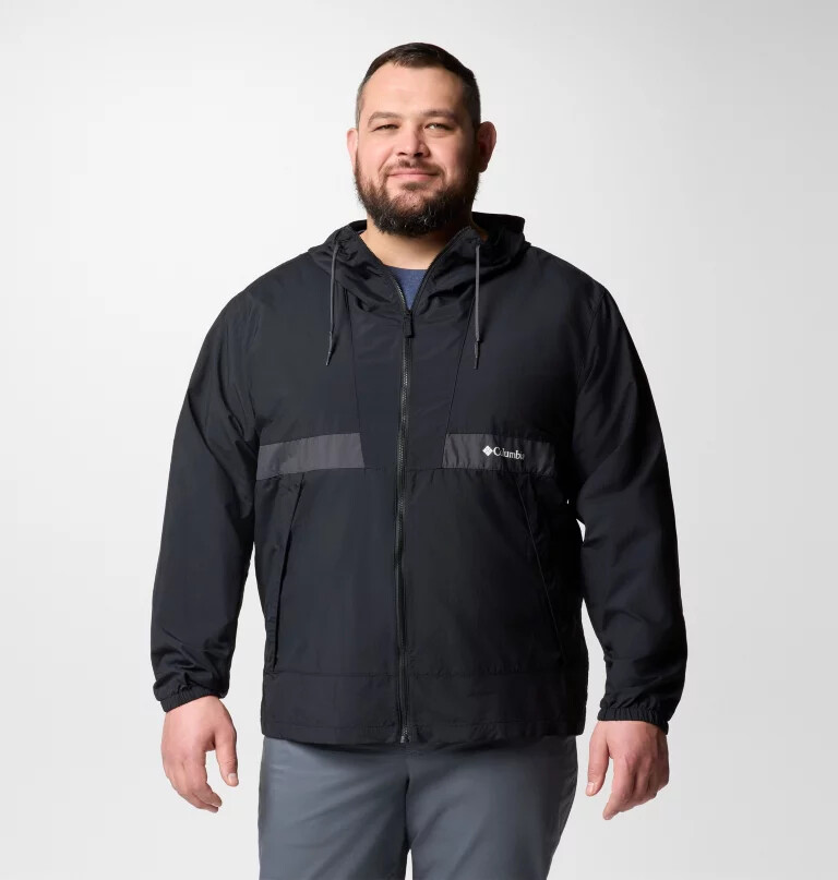 jaqueta corta-vento com capuz spire valley masculina - tamanho grande