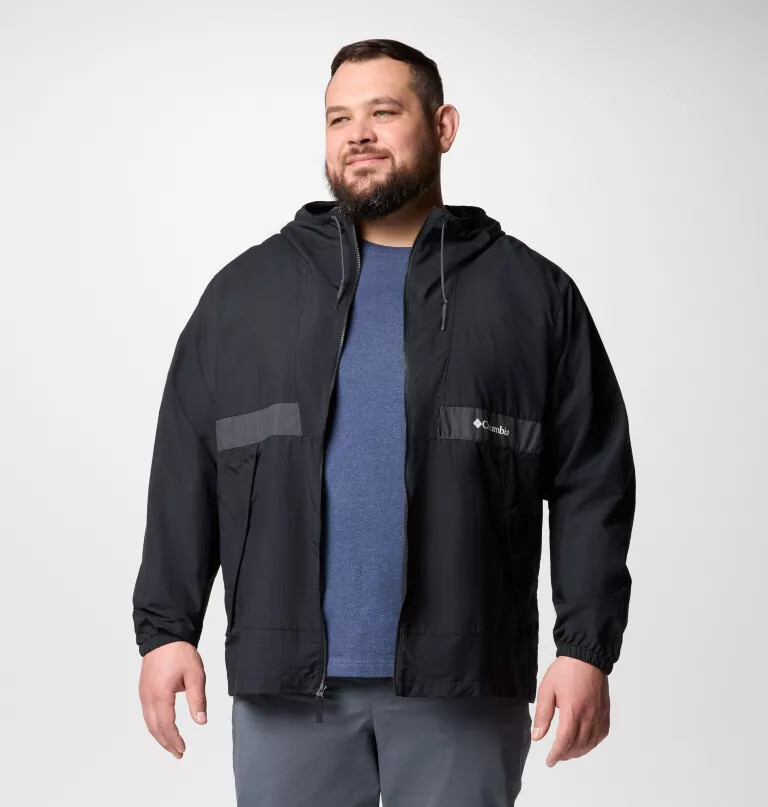 jaqueta corta-vento com capuz spire valley masculina - tamanho grande
