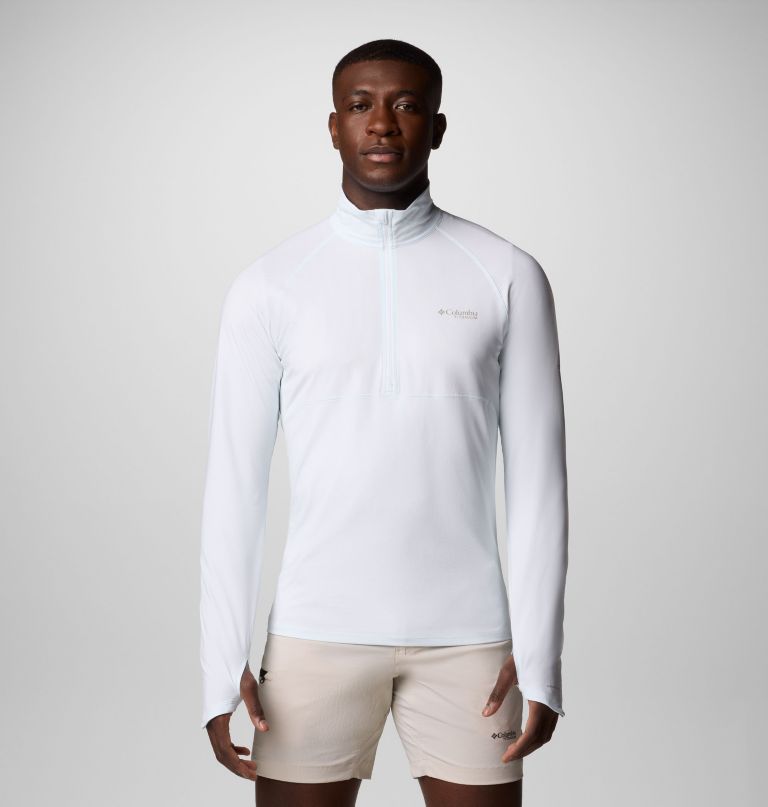 camisa masculina summit valley de manga comprida com meio zíper